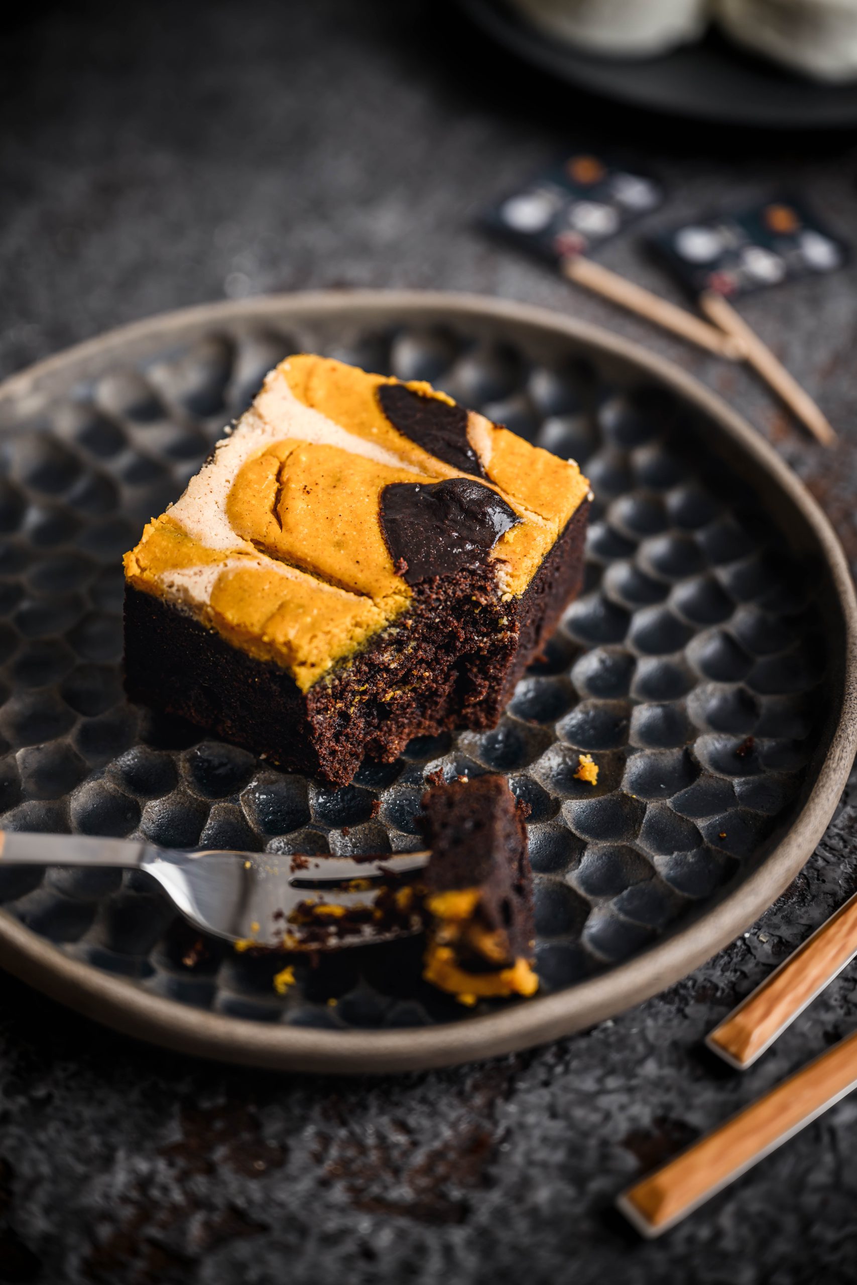 Kürbis-Cheesecake Brownies